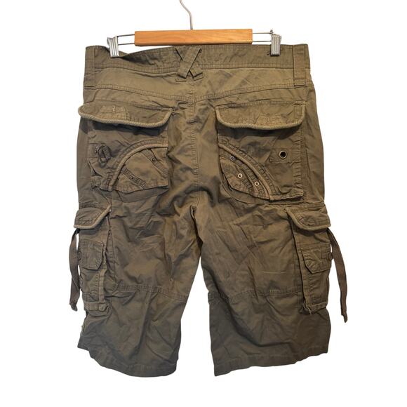 Men's Size 34 Request Jeans Premium Army Green Cargo Shorts - Picture 2 of 2